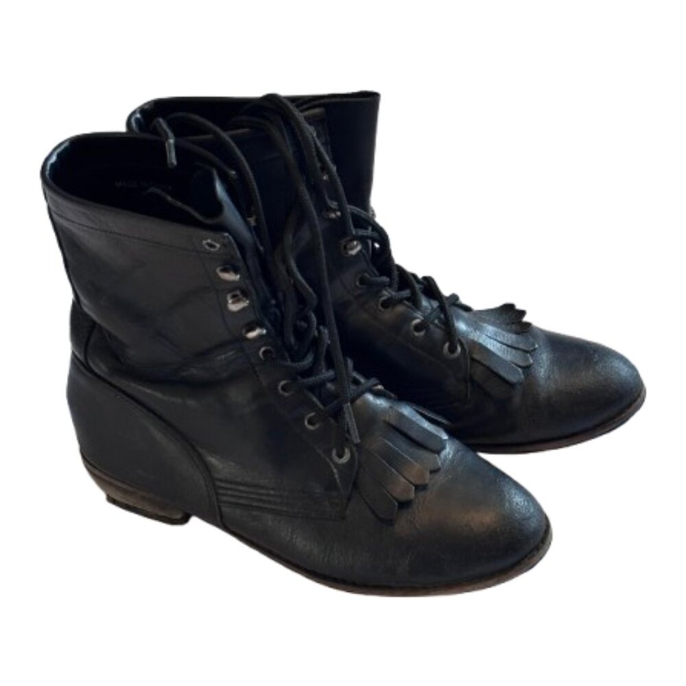 🖤 Jeffrey Campbell Black Leather Roper Boots 🖤